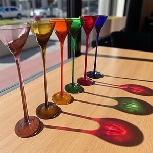 Bombay ‘La Grande’ 10 inch, long stem, cordial glasses,set of 6,no cracks, chips